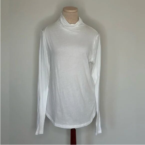 BLDWN Brand Blair Optic White Long Sleeve Mock Neck Size Large NWT - Picture 3 of 10